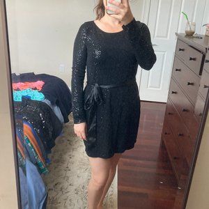 Black Sequin Cocktail Dress